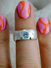 Load image into Gallery viewer, Chunky Geometric Topaz Sterling Silver Ring