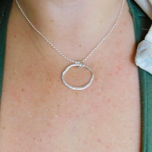 Load image into Gallery viewer, Large Reticlated Hoop Sterling Silver Pendant