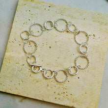 Load image into Gallery viewer, Sterling Silver Multi Beaded and Smooth Link Bracelet