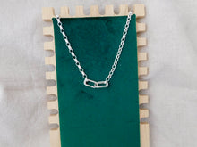 Load image into Gallery viewer, Sterling Silver Interlocking Rectangle Charm Keeper Necklace