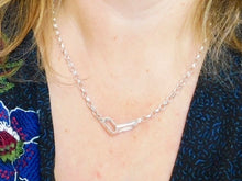 Load image into Gallery viewer, Sterling Silver Interlocking Rectangle Charm Keeper Necklace