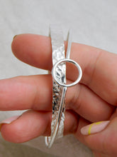 Load image into Gallery viewer, Chunky Interlocking Sterling Silver Bangle