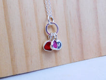 Load image into Gallery viewer, Red Sea Glass and Pink Tourmaline Sterling Silver Pendant 3