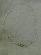 Load image into Gallery viewer, Sterling Silver Interlocking Rectangle Charm Keeper Necklace