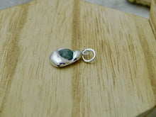 Load image into Gallery viewer, Green Raw Sapphire Sterling Silver Blob Charm