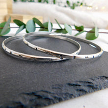Load image into Gallery viewer, Made To Order Aztec Stamped Sterling Silver Bangle