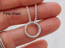 Load image into Gallery viewer, Sterling Silver Round Charm Keeper Necklace
