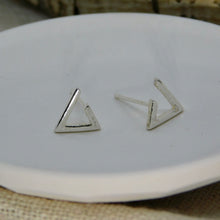 Load image into Gallery viewer, Open Triangle Silver Studs