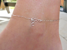Load image into Gallery viewer, Multi Blue Sea Glass Sterling Silver Anklet