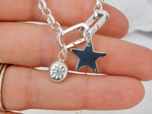 Load image into Gallery viewer, Topaz Stamped Pebble Sterling Silver Charm