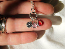 Load image into Gallery viewer, Red Sea Glass and Pink Tourmaline Sterling Silver Pendant 2