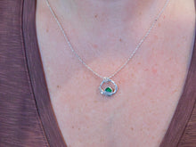 Load image into Gallery viewer, Green Sea Glass Molten Hoop Sterling Silver Pendant