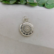 Load image into Gallery viewer, Wax Stamped Coin Sterling Silver Pendant