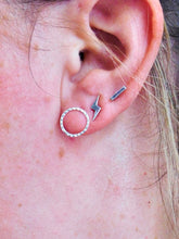 Load image into Gallery viewer, Textured Hoop Sterling Silver Studs