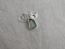 Load image into Gallery viewer, Made to Order Sea Glass And Sterling Silver Crescent Moon Personalised Pendant