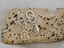 Load image into Gallery viewer, Rare Peach Sea Glass Sterling Silver Stud Dangles