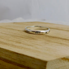 Load image into Gallery viewer, Made To Order Aztec Stamped Sterling Silver Stacking Ring
