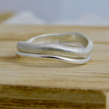 Load image into Gallery viewer, Organically Shaped Double Sterling Silver Ring Set