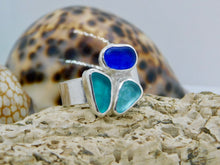 Load image into Gallery viewer, Made To Order Triple Sea Glass Sterling Silver Cuff Ring