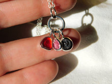 Load image into Gallery viewer, Red Sea Glass and Pink Tourmaline Sterling Silver Pendant 3
