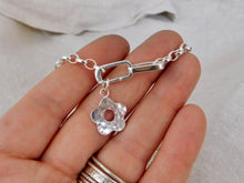 Load image into Gallery viewer, Hammered Flower Sterling Silver Charm
