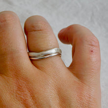Load image into Gallery viewer, Organically Shaped Double Sterling Silver Ring Set