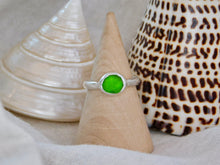 Load image into Gallery viewer, Green Sea Glass Sterling Silver Ring