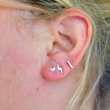 Load image into Gallery viewer, Hammered Heart Sterling Silver Studs