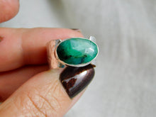 Load image into Gallery viewer, Statement Emerald Sterling Silver Ring