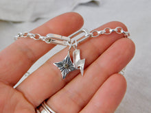 Load image into Gallery viewer, Sterling Silver Interlocking Rectangle Charm Keeper Necklace