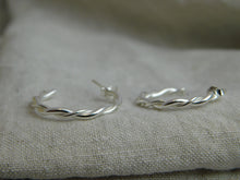 Load image into Gallery viewer, Twisted Wire Sterling Silver Hoop Studs