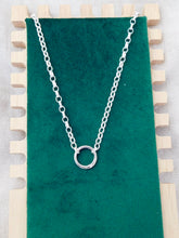 Load image into Gallery viewer, Sterling Silver Round Charm Keeper Necklace