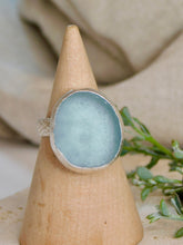 Load image into Gallery viewer, Cornflower Blue Sea Glass Sterling Silver Ring