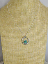 Load image into Gallery viewer, Emerald Sterling Silver Molten Hoop Pendant