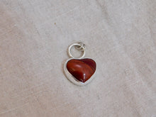 Load image into Gallery viewer, Large Red Jasper Heart Sterling Silver Pendant