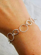 Load image into Gallery viewer, Sterling Silver Multi Beaded and Smooth Link Bracelet