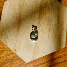 Load image into Gallery viewer, Green Raw Sapphire Sterling Silver Blob Charm
