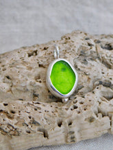 Load image into Gallery viewer, Olive Green Sea Glass Sterling Silver Charm