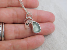 Load image into Gallery viewer, Made to Order Sea Glass And Sterling Silver Crescent Moon Personalised Pendant