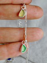 Load image into Gallery viewer, Rainbow Sea Glass Sterling Silver Anklet