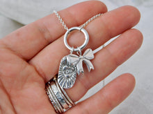 Load image into Gallery viewer, Evil Eye Heart Sterling Silver Charm