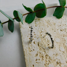 Load image into Gallery viewer, Seafoam Sterling Silver Open Hoop Studs