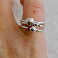Load image into Gallery viewer, Made To Order Large Pebble Sterling Silver Stacking Ring