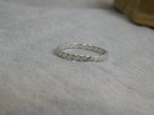 Load image into Gallery viewer, Made To Order Flat Woven Sterling Silver Stacking Ring