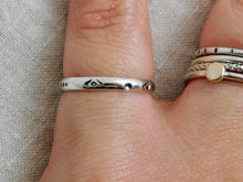 Load image into Gallery viewer, Made To Order Aztec Stamped Sterling Silver Stacking Ring