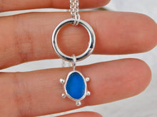 Load image into Gallery viewer, Bright Blue Sea Glass Sterling Silver Charm