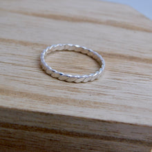 Load image into Gallery viewer, Made To Order Flat Woven Sterling Silver Stacking Ring