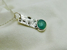 Load image into Gallery viewer, Aquamarine Reticulated Sterling Silver Pendant