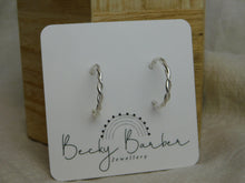 Load image into Gallery viewer, Twisted Wire Sterling Silver Hoop Studs