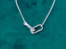Load image into Gallery viewer, Sterling Silver Interlocking Rectangle Charm Keeper Necklace